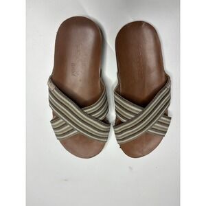 Feelgoodz Women's 7.5 Zensole Cascades "Sandbar" Double Strap Slide Sandals Boho